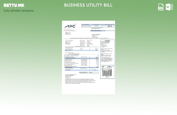 Модерен стил австриски Power Grid AG шаблон за деловна сметка за комунални услуг